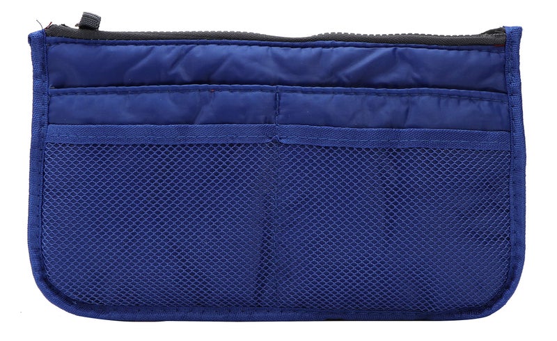 AREO Travel Cosmetic Pocket Women Ladies Multi-Function Makeup Pouch Zipper Wash Toiletries Storage Insert Organizer Purse (Blue) - Image 1