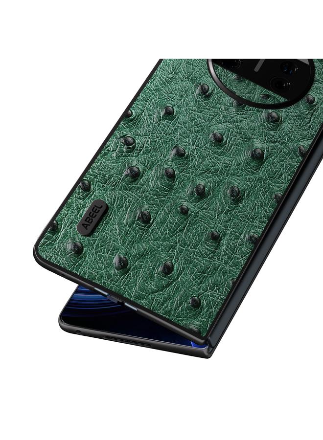 اس-توب جراب لهاتف Huawei Mate X3 مصنوع من جلد طبيعي بنقشة جلد النعام - Image 4