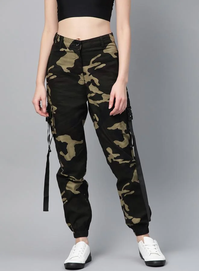 STREET 9 STREET 9 Camouflage Print Regular Fit Cargo Pants