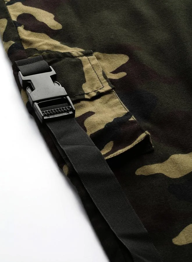 STREET 9 STREET 9 Camouflage Print Regular Fit Cargo Pants