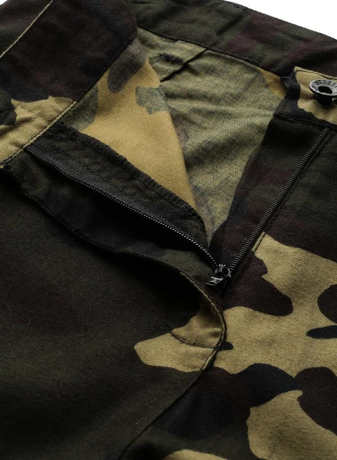 STREET 9 STREET 9 Camouflage Print Regular Fit Cargo Pants