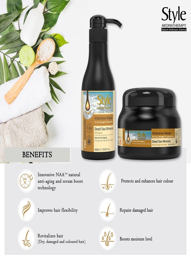 Style Aromatherapy Professional Intensive Repair Shampoo + Hair Mask Combo with Ceramides | for Extremely Damaged & Chemically Treated Hair | Color Protection | SLS & Paraben Free | for All Hair Types | 400ML + 200ML - Image 3