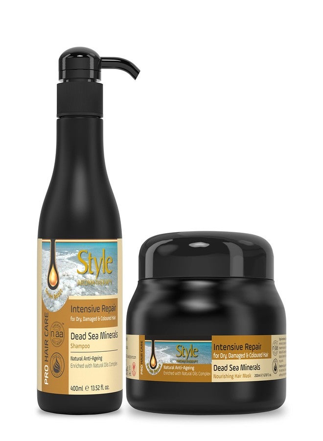 Style Aromatherapy Professional Intensive Repair Shampoo + Hair Mask Combo with Ceramides | for Extremely Damaged & Chemically Treated Hair | Color Protection | SLS & Paraben Free | for All Hair Types | 400ML + 200ML - Image 1