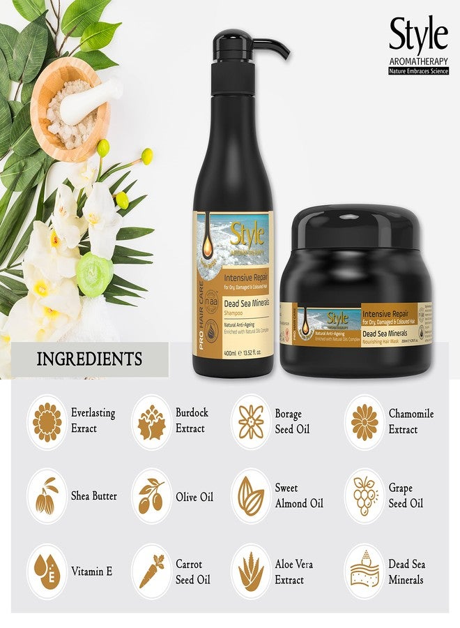 Style Aromatherapy Professional Intensive Repair Shampoo + Hair Mask Combo with Ceramides | for Extremely Damaged & Chemically Treated Hair | Color Protection | SLS & Paraben Free | for All Hair Types | 400ML + 200ML - Image 2