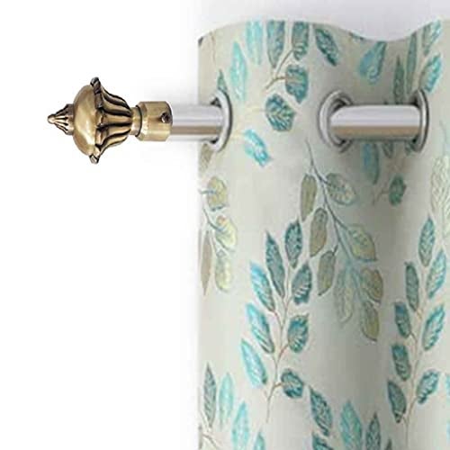 FERIO Curtain Holder Set and Curtain Finial for Door and Window Fitting 1 Inch Rod Pocket Brass Antique for Home Decor (Curtain Support 2 Pcs and Curtain Finial 2 Pcs) - Image 5