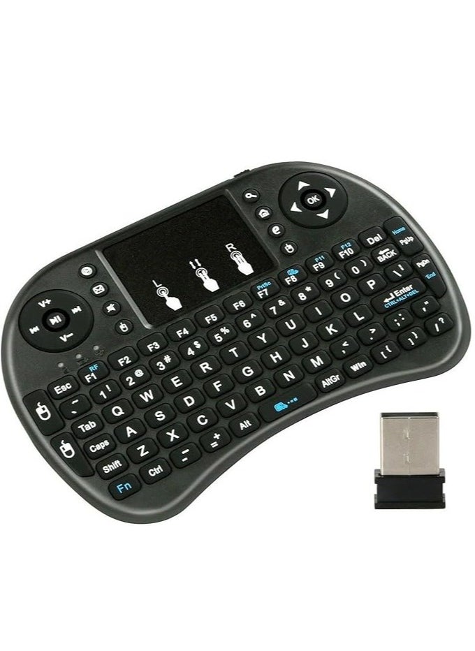 2.4G mini i8 Wireless Keyboard with Touchpad for PC Pad Google Andriod TV Box- Black