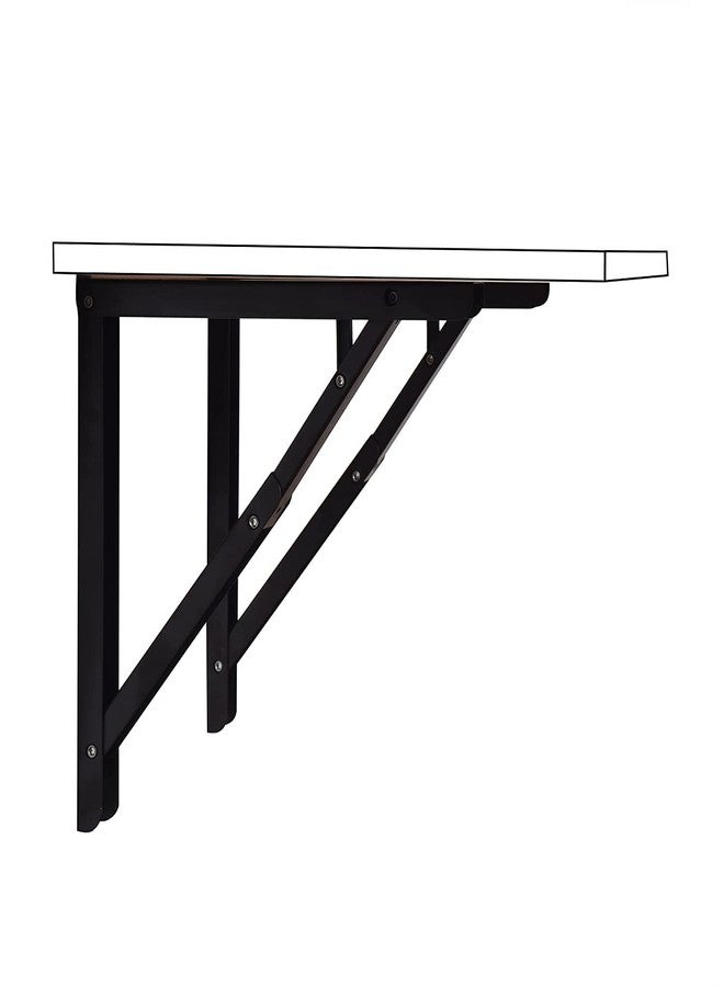 Qara Folding Table Brackets, max Load 325 lbs. (150 kg) Foldable Table Bracket Hinge Wall Mounted, Steel Collapsible Shelf , (16 inch Bracket) (Black) - Image 2