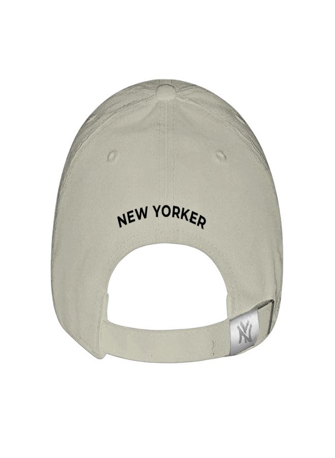 ZAFiNCO- NY Classic Baseball Cap for Men-Women and Teens of New Yorkees. Premium Graded 100% Cotton Unisex Softball Cap. Adjustable Strap.One Size Fits All- Cream - Image 3