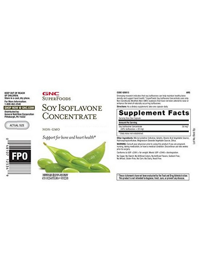 GNC Superfoods Soy Isoflavone Concentrate 90 Capsules Supports For Bone And Heart Health - Image 4