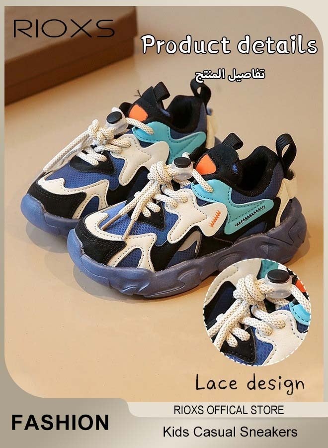 RIOXS Kids' Soft Sole Sneakers, Boys Girls Breathable Sports Shoes, Lightweight Running Sneakers, Fashion Casual Athletic Shoes, Tennis Walking Shoes  - Image 2