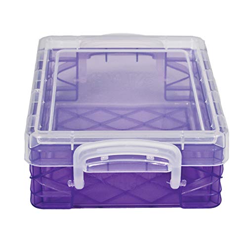 Super Stacker Plastic Crayon Box, Stackable Crayon Organizer, Crayon Holder Case for School, Craft Storage Organizer, Small Storage Containers with Lids, Color May Vary, 3.5 x 4.75 x 1.5 Inches - Image 2