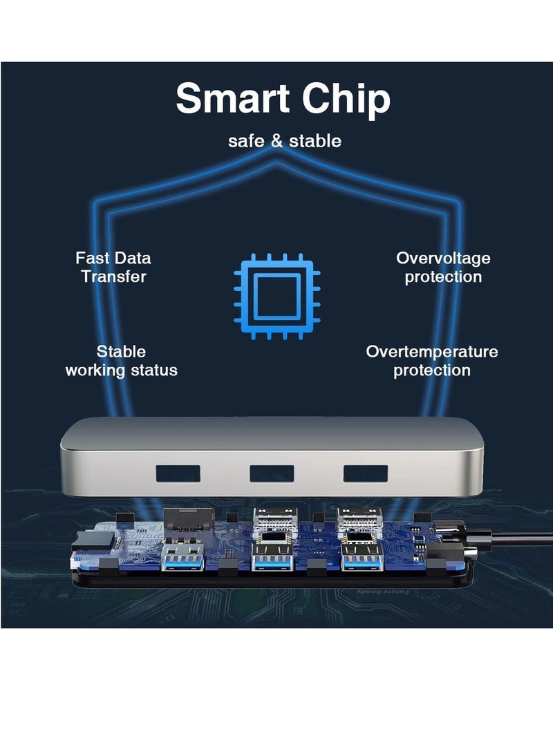 JAJEEK 10-in-1 USB C HUB to HDMI 4K Adapter with VGA, 100W PD Charging, USB 3.0/2.0, Gigabit Ethernet, SD/TF Card Reader, 3.5mm Audio, Type-C Docking Station for MacBook & More - Image 5