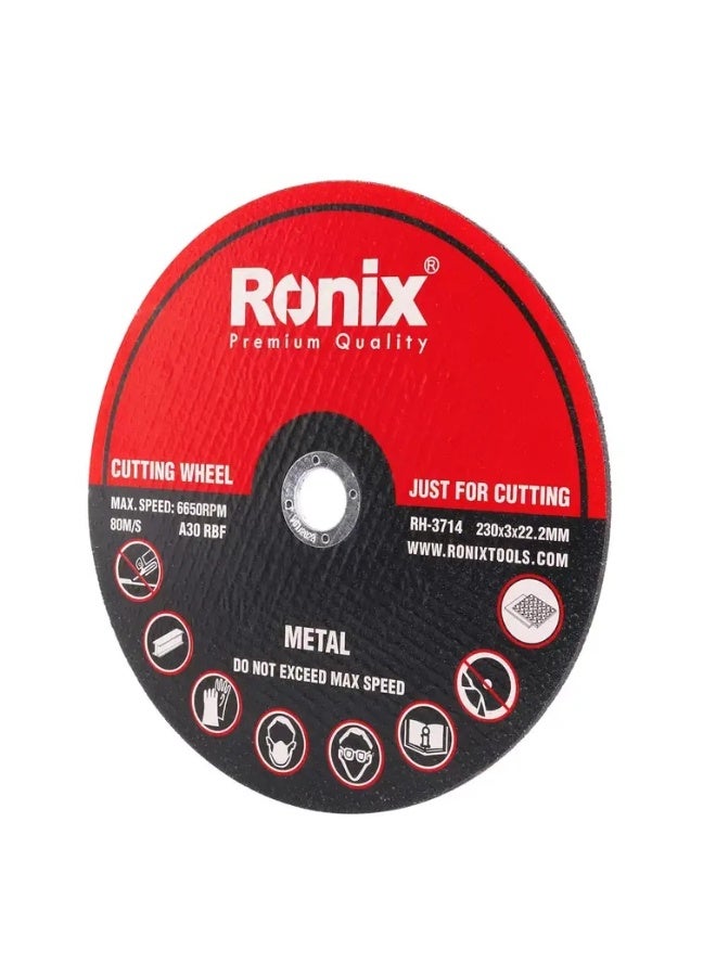 RONIX Steel Cutting Wheel 230x3x22.2mm, 230mm, 6650RPM, German Engineering #Ronix RH-3714 - Image 2