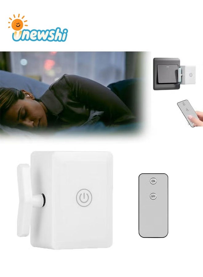 Unewshi Wireless intelligent light switch, automatic remote control light switch, white, button actuator, manual automatic operation mode - Image 1