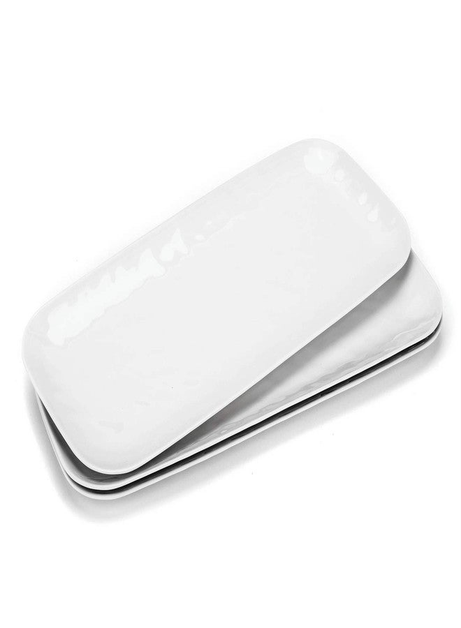 KOXIN-KARLU Melamine Trays, 14.75-inch Serving Trays and Platters, set of 3 White | Hammered Style, 100% Melamine, BPA Free - Image 1