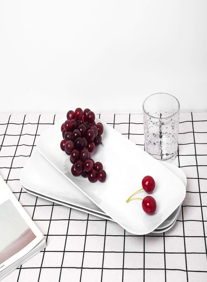 KOXIN-KARLU Melamine Trays, 14.75-inch Serving Trays and Platters, set of 3 White | Hammered Style, 100% Melamine, BPA Free - Image 4