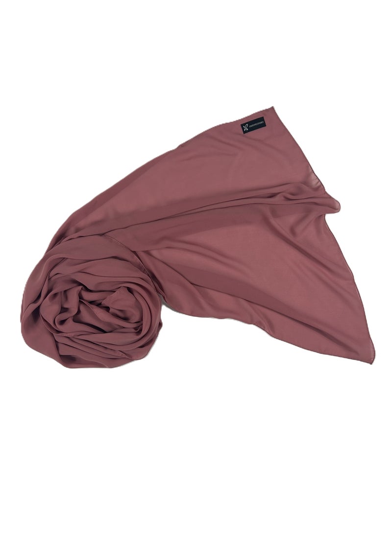 PERFECTORY Women Lightweight Solid Chiffon Hijab Shawl Soft Premium Abaya Shawl Wrap Scarves, Long Bridal Hijab Scarf- Vin Rouge - Image 3