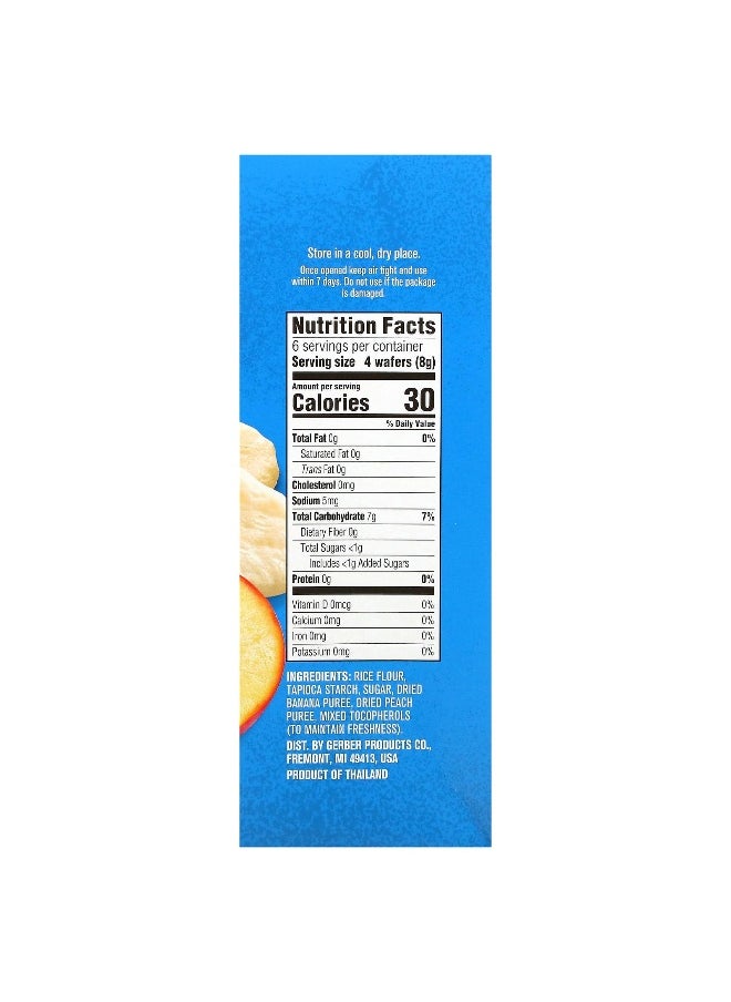 Gerber Gerber, Snacks for Baby, Teethers, Gentle Teething Wafers, 7+ Months, Banana Peach, 12 Individually Wrapped 2-Packs, 2 Wafers Each  - Image 2