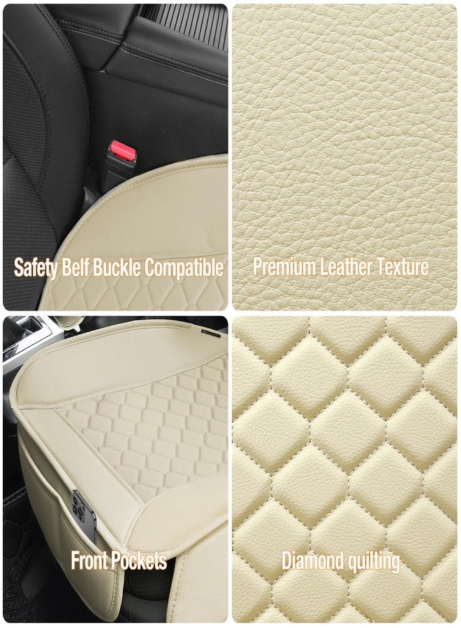 Elantrip 2PCs Front Car Seat Covers Cushion Beige - Image 3