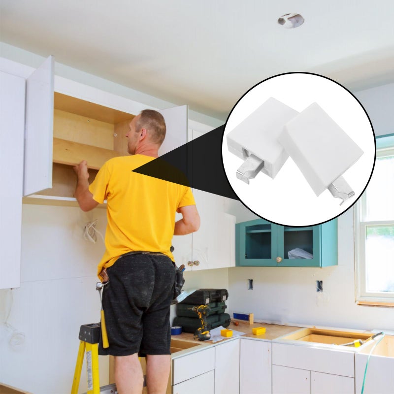White Heavy Duty Concealed Self Closing Cabinet Door Hinges 2 Pack For Frameless Kitchen Cabinets - Image 5
