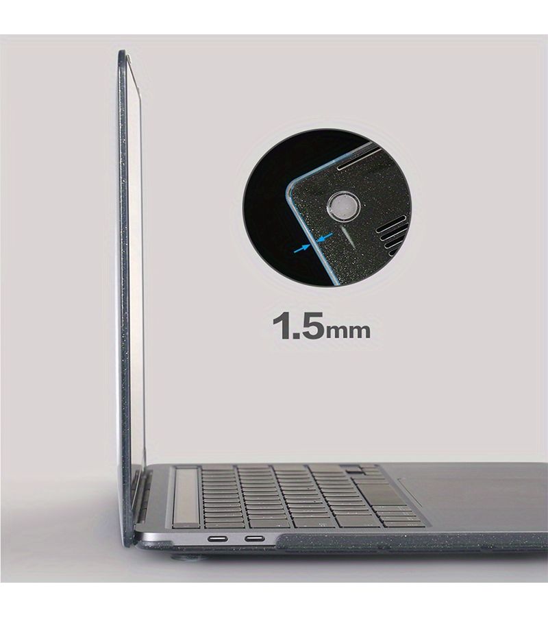 حالة لابتوب سوداء لامعة متوافقة مع MacBook Pro 13 من 2022-2016 M2 M1 - Image 3