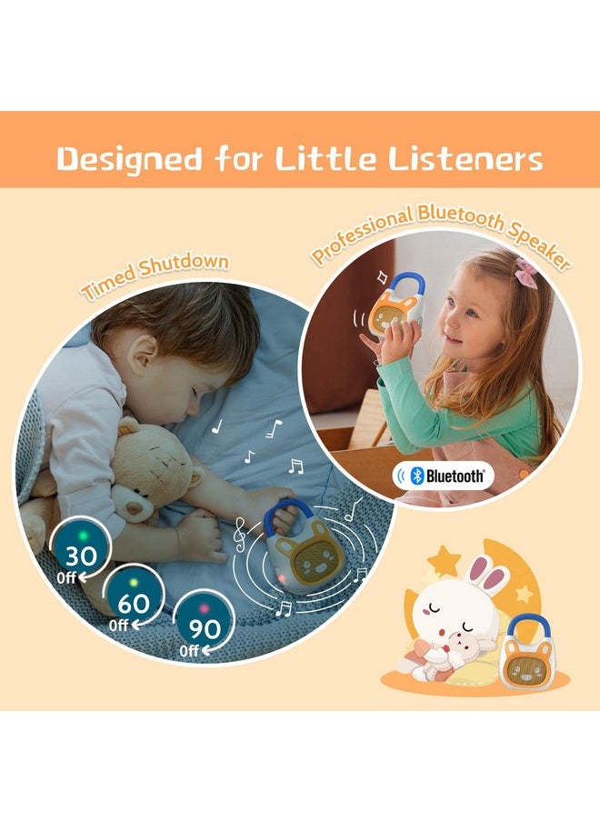 أليلو - جهاز صوت محمول من Pocket Bunny للأطفال، مشغل صوتي للأطفال مُحمل مسبقًا بأكثر من 120 قصة/موسيقى/ترانيم/صوت مهدئ، 3 مؤقتات ووظيفة ذاكرة، مكبر صوت بلوتوث (مع حزام وحلقة) - Image 1