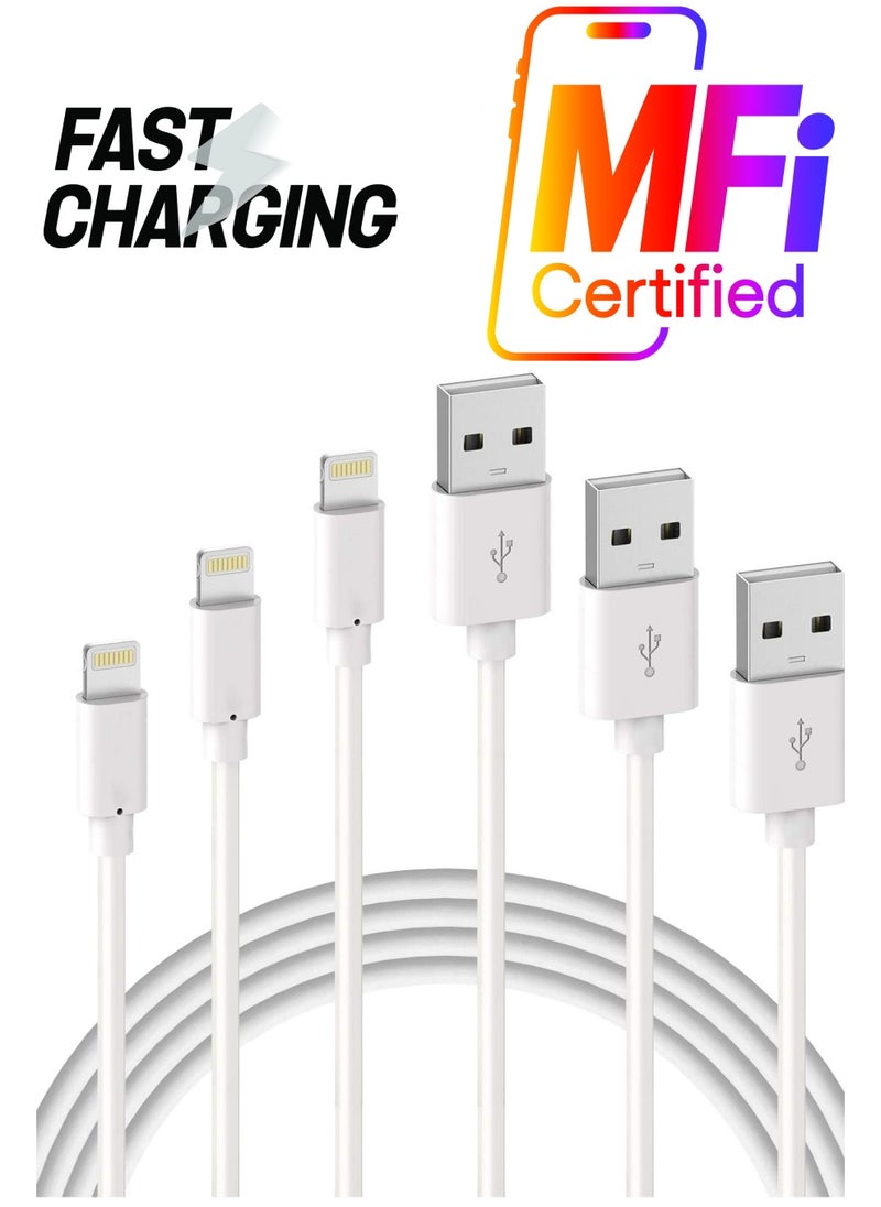 ELTRAZONE iPhone Charger Cable - Apple MFi Certified 3Pack 1M iPhone Charging Cable for iPhone SE 2020 11 Xs Max XR X 8 Plus 7 Plus 6 Plus 5s SE iPad Pro and More  - Image 1