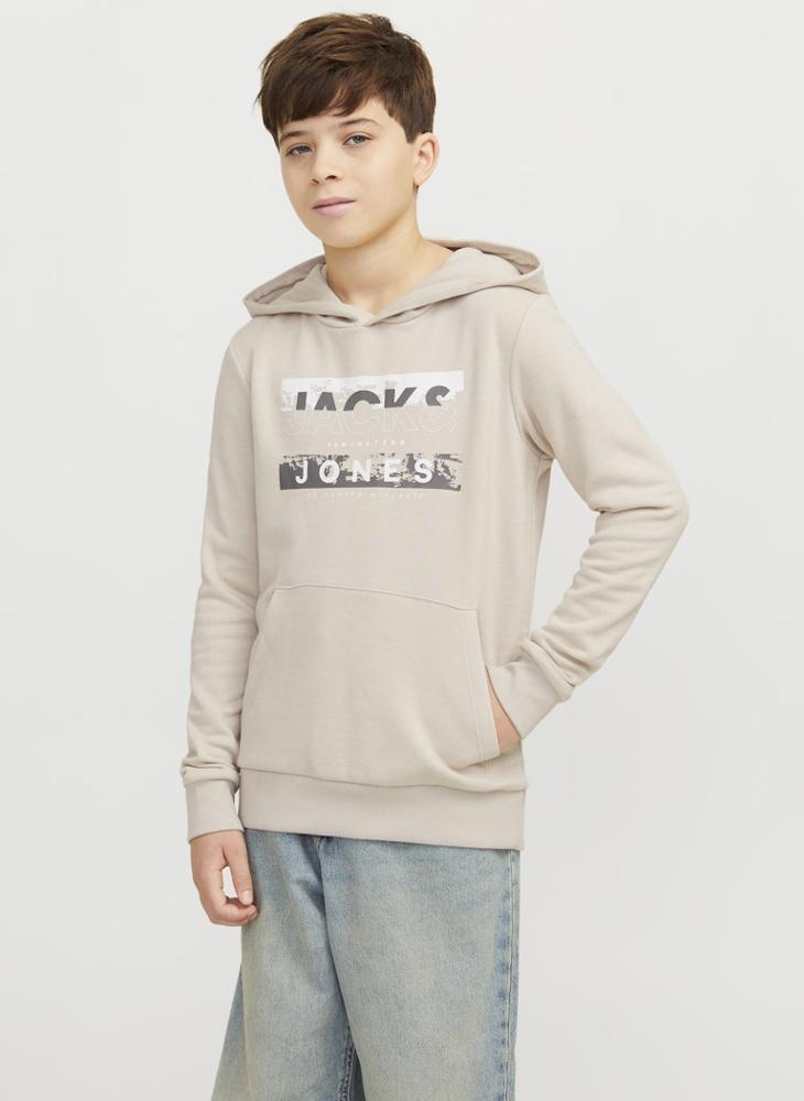 Jack & Jones Junior - Kids Logo Print Pull Over Hoodies - Image 1