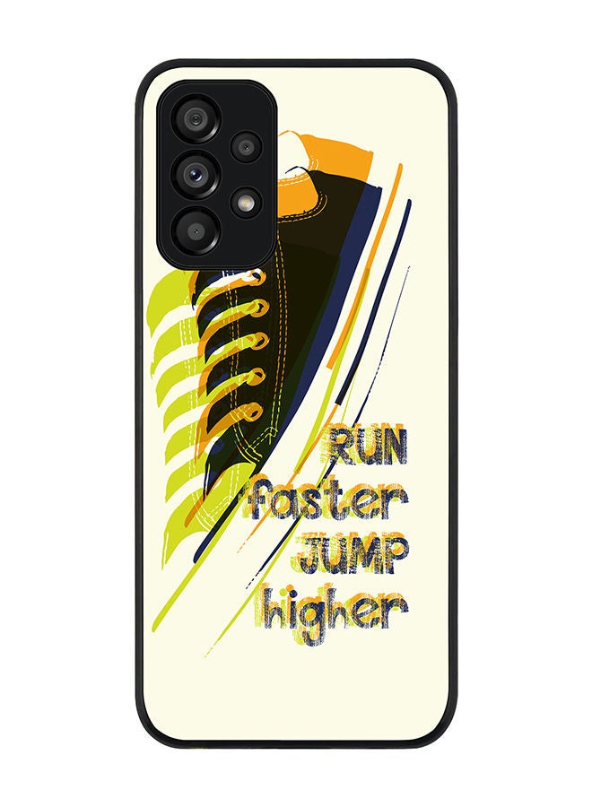 Stylizedd Rugged Black edge case for Samsung Galaxy A73 5G Slim fit Soft Case Flexible Rubber Edges Anti Drop TPU Gel Thin Cover - Run Faster Jump Higher - Image 1