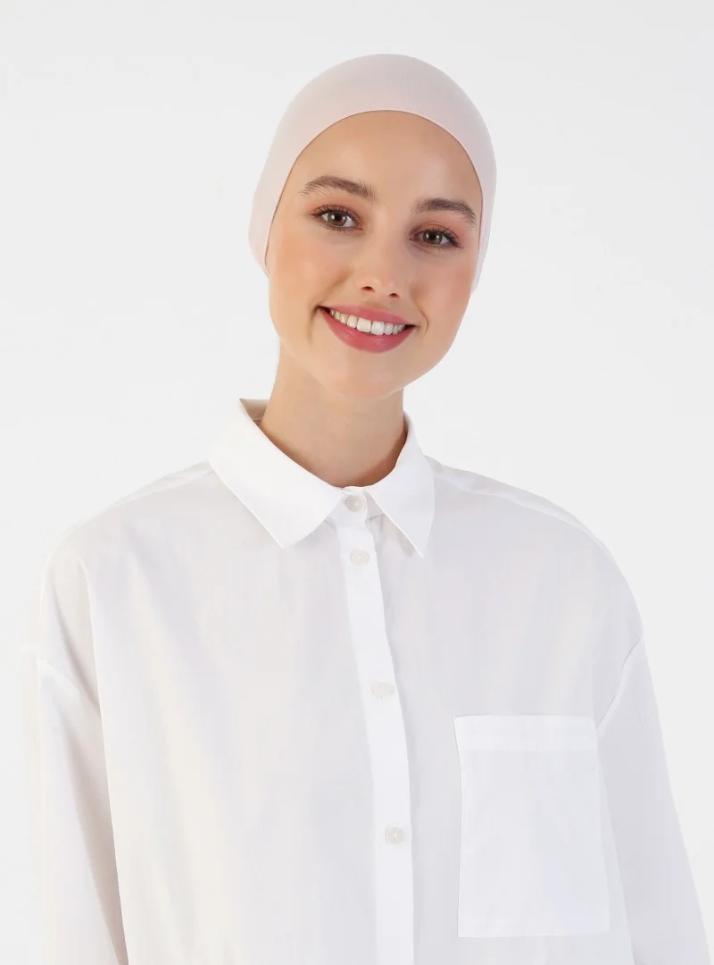 إيكاردين Breathable Fabric Large Size Laced Bonnet - Powder -