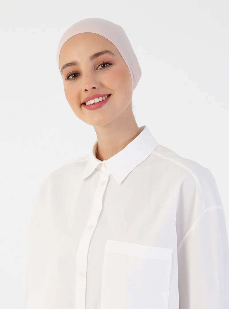 إيكاردين Breathable Fabric Large Size Laced Bonnet - Powder -