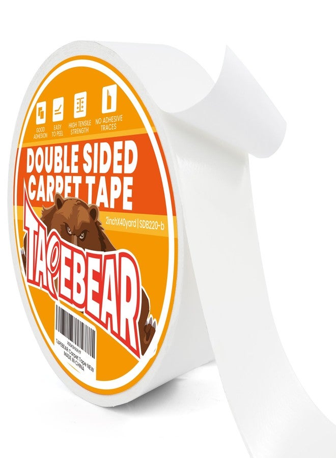 TAPEBEAR Heavy-Duty Double Side Carpet Tape 2inch X 40yard, Carpet Tape for Rug, Wood, Floor, Residue-Free Rug Tape, Multipurpose Gripper Non Slip Tape, White - Image 1