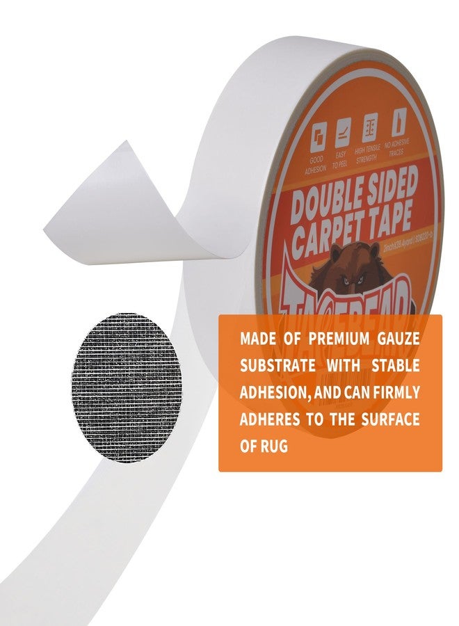 TAPEBEAR Heavy-Duty Double Side Carpet Tape 2inch X 40yard, Carpet Tape for Rug, Wood, Floor, Residue-Free Rug Tape, Multipurpose Gripper Non Slip Tape, White - Image 5