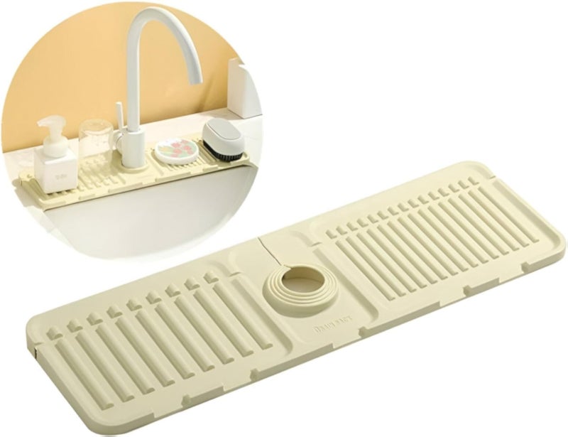 Quick-drying mat - an effective drying rug for kitchen sinks with holes that drain excess water quickly, ensuring that the place remains dry. (2Piece)