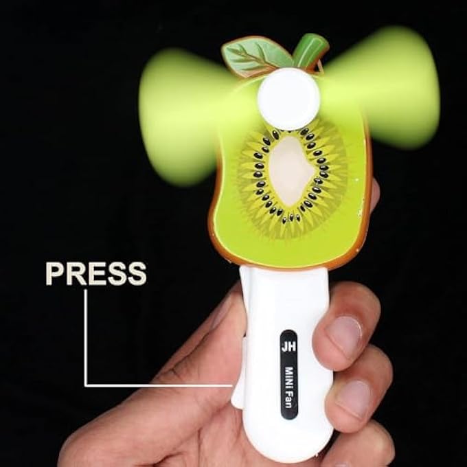 Prancing Unicorn Hand Pressure Mini Fan Fruit Shape Cute Squeeze Toy Cool Summer Fan Without Battery Kids Fan Toys (Multi Color) (Pack of 4) - Image 4