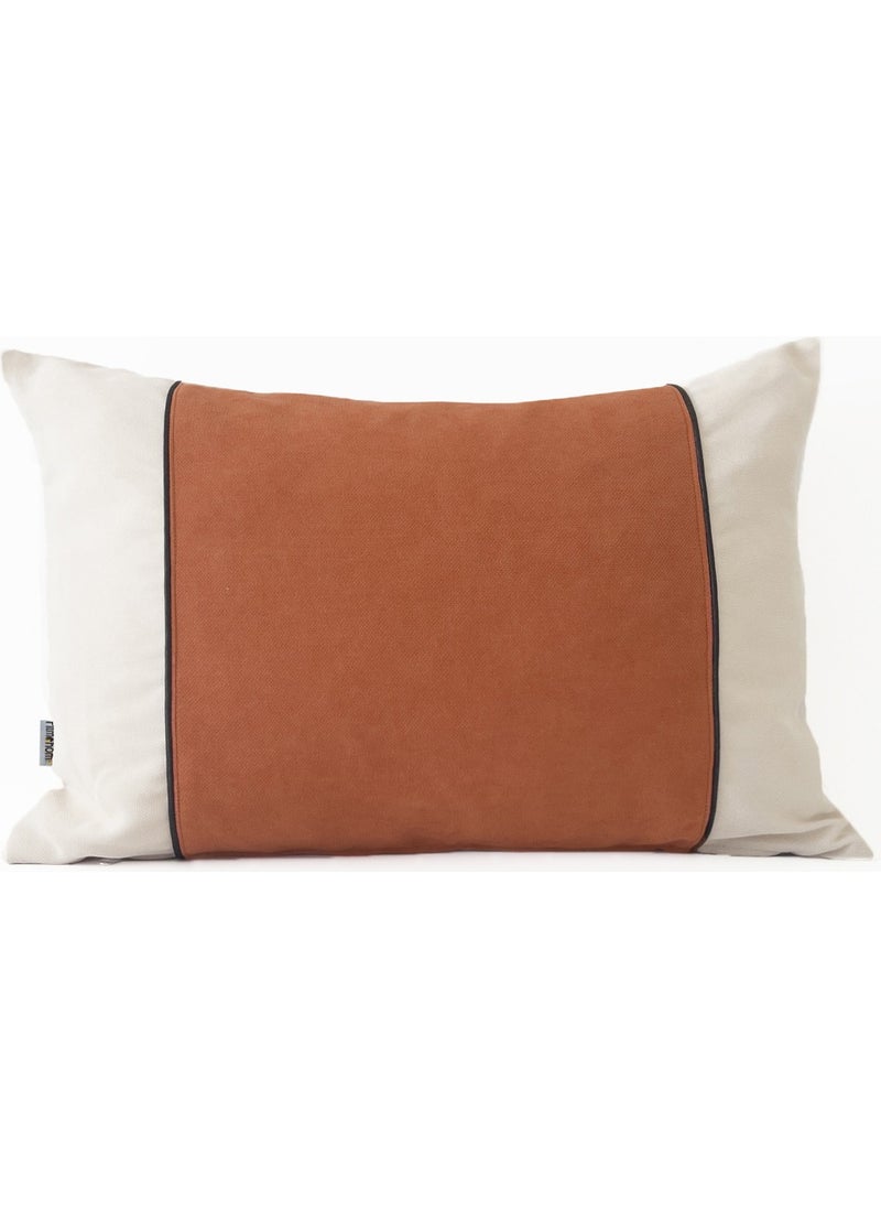 Ritmo Home Plain Scandinavian Plain Throw Pillow Cover Cinnamon Cream 