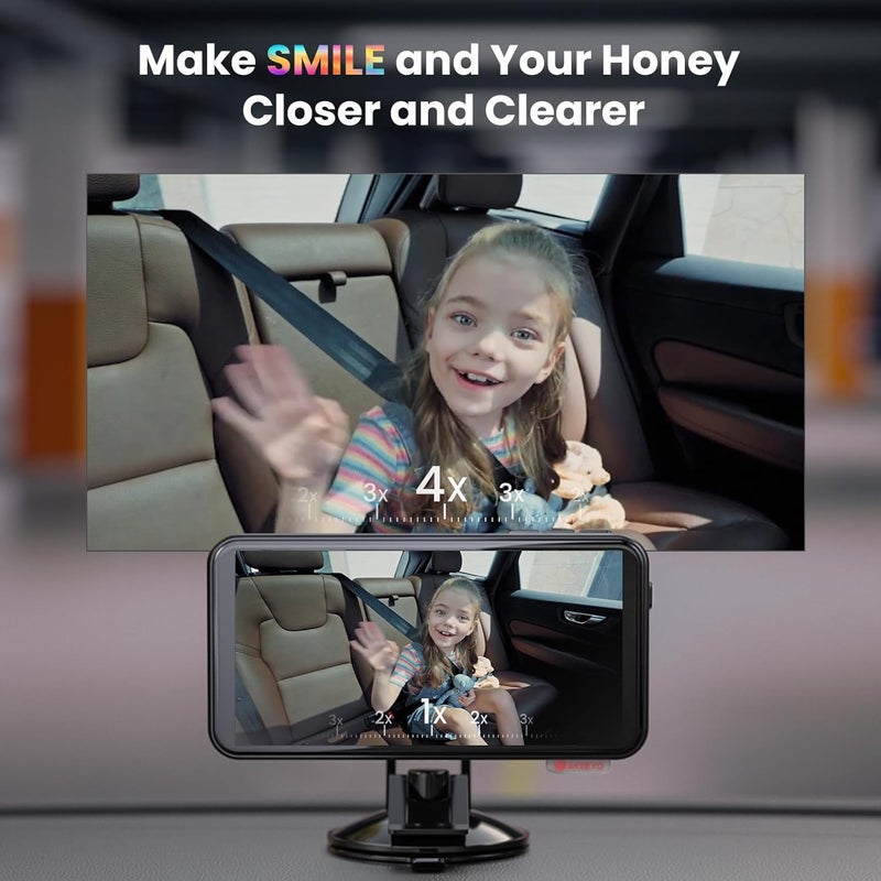 AKEEYO كاميرا سيارة للأطفال مع تذكير بالخروج55 شاشة لمس IPS مرآة سيارة مع 1080P مواجهة للخلف تنبه لإزالة الطفل أو الحيوان الأليف 4x زوم تحكم صوتي مضاد للسرقة واي فاي تطبيق متوافق مع جميع المركبات AKEEYO BMCX - Image 4