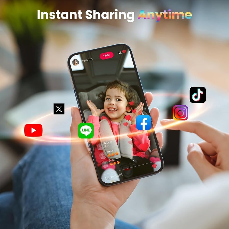 AKEEYO كاميرا سيارة للأطفال مع تذكير بالخروج55 شاشة لمس IPS مرآة سيارة مع 1080P مواجهة للخلف تنبه لإزالة الطفل أو الحيوان الأليف 4x زوم تحكم صوتي مضاد للسرقة واي فاي تطبيق متوافق مع جميع المركبات AKEEYO BMCX - Image 5