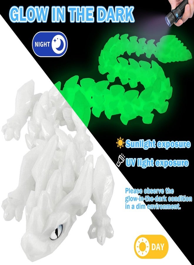 YVBBHE 24in Medium 3D Printed Glow in The Dark Articulated Dragons Toy with Eyes, Stress Relief 3D Printed Toys for Anxiety & ADHD,Unique Mystery Crystal Fidget Animal for Home Office Decor （Luminous Green） - Image 5