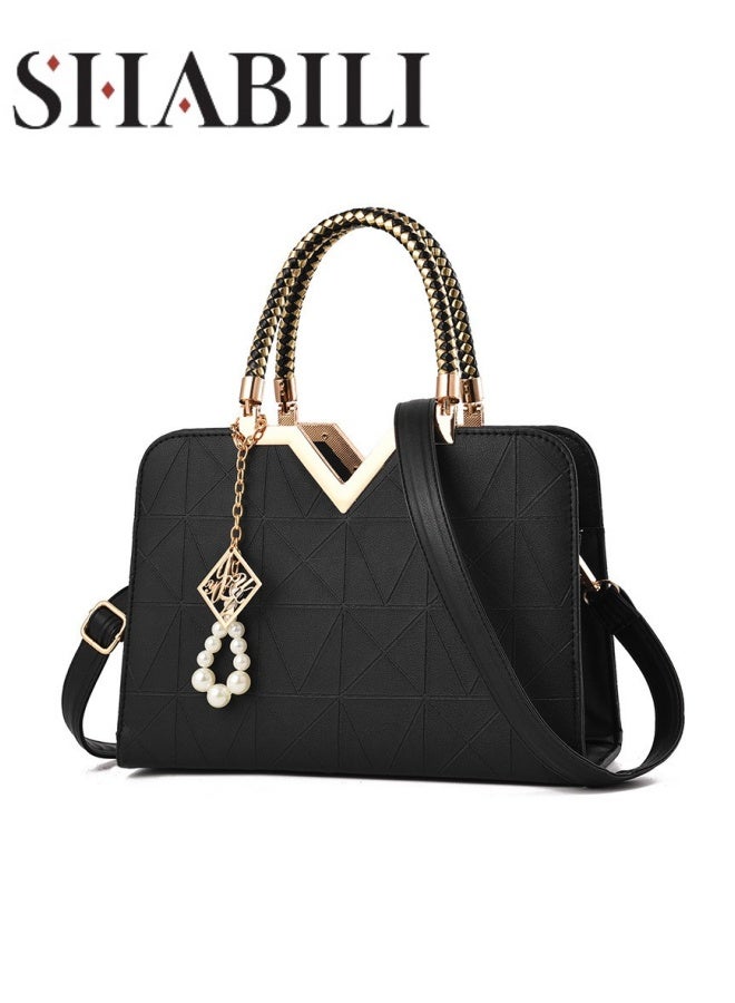 SHABILI Women's Fashion Luxury Shoulder Bags, Ladies Designer Vintage Handbag Tote Bags Clutch Bag, PU Leather Crossbody Bag Satchel Bag Beach Bag Carry Bag for College Students and Teenagers - Image 1