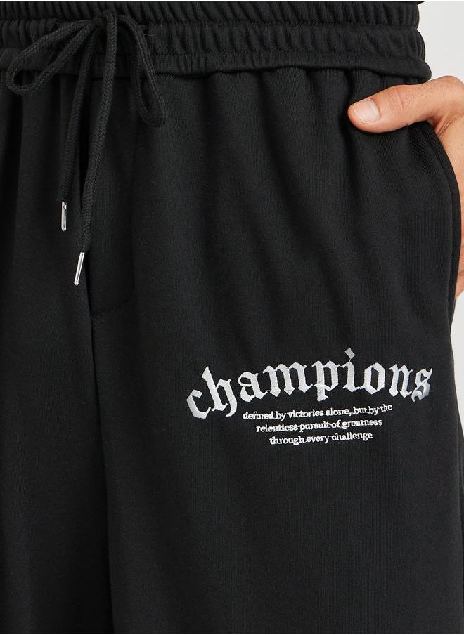 Styli Styli Oversize Open Hem Embroidered Joggers  - Image 3