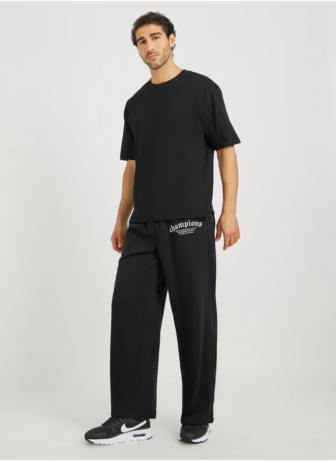ستايلي Styli Oversize Open Hem Embroidered Joggers