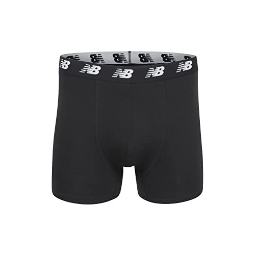 New Balance Men's No-Fly Cotton Performance Boxer Briefs, 5 Inch Inseam (3 Pack), Black/Black/Black, 5X-Large - Image 2