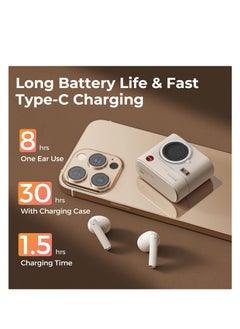 Excefore Wireless Earbuds, IPX4 Waterproof HiFi Stereo Bass Bluetooth Headphones, V5.3 Wireless Earphones, Noise- Canceling in-Ear Earphone with Microphone and Charging Box  for iPhone and Android, Brown  - Image 5