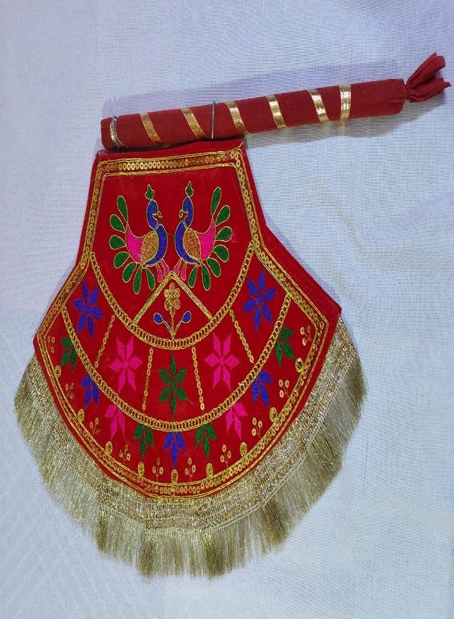 DIGSMORDEN Decorative Handmade Fan for Weddings, Festivals & Special Occasions | Traditional Indian Hand Fan (Shadi ka Pankha/Vinjano/Pankhi) | Perfect Return Gift Red, (Pack of 1) - Image 4