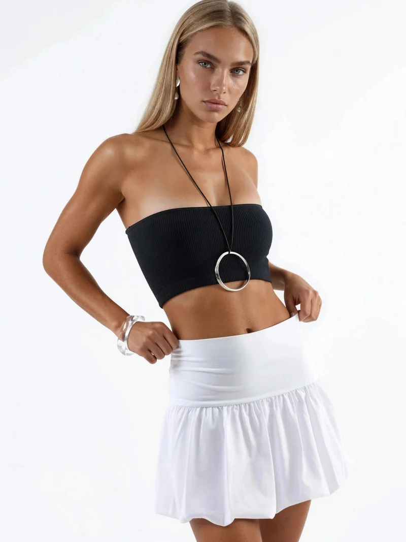 بوسيم BUSEM High Waist Mini Skater Skirt