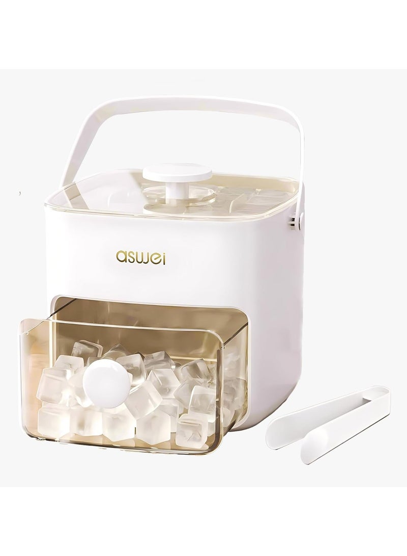 صواني مكعبات الثلج الشفاف للفريزر مع غطاء وصندوق مع ميزة الإطلاق السريع بالضغط، قوالب بـ 48 تجويفًا للتجميد، قابلة لإعادة الاستخدام مع مشبك لتسهيل الاستخدام في الكوكتيلات والشاي والقهوة - Image 1