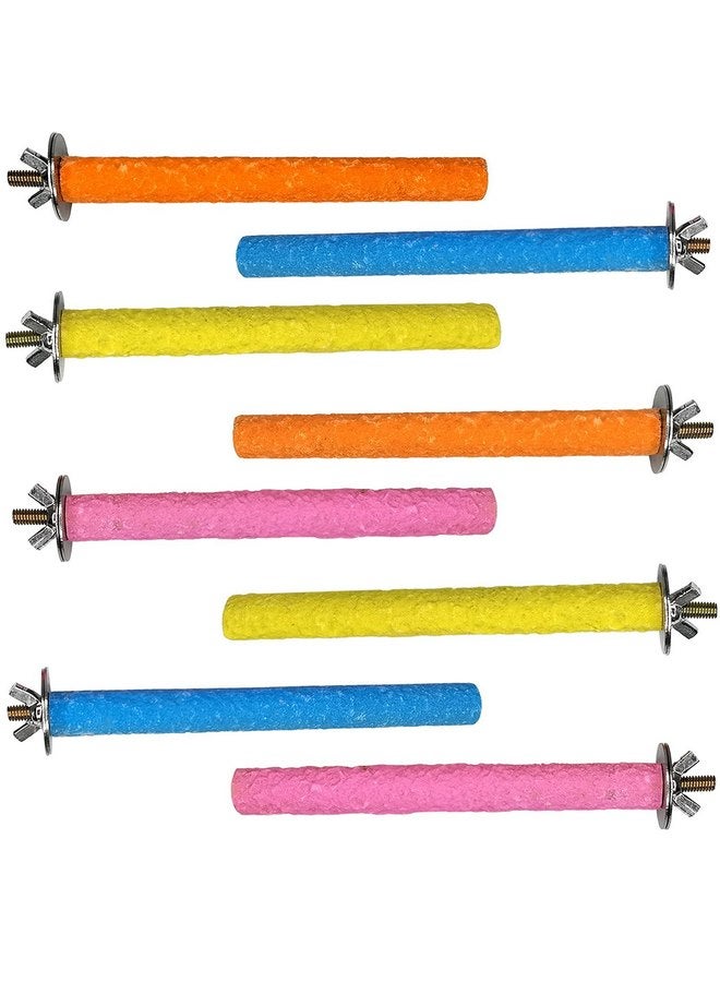 هامليدي مجاثم الطيور Hamiledyi لطحن الرمل في القفص، مجاثم الطيور 8 قطع من مجاثم القفص المزخرفة للمخالب للزرزور والببغاوات وطيور الحب والكناري والكونيور ذو الخدين الخضراء (قطر 0.78 بوصة) - Image 1