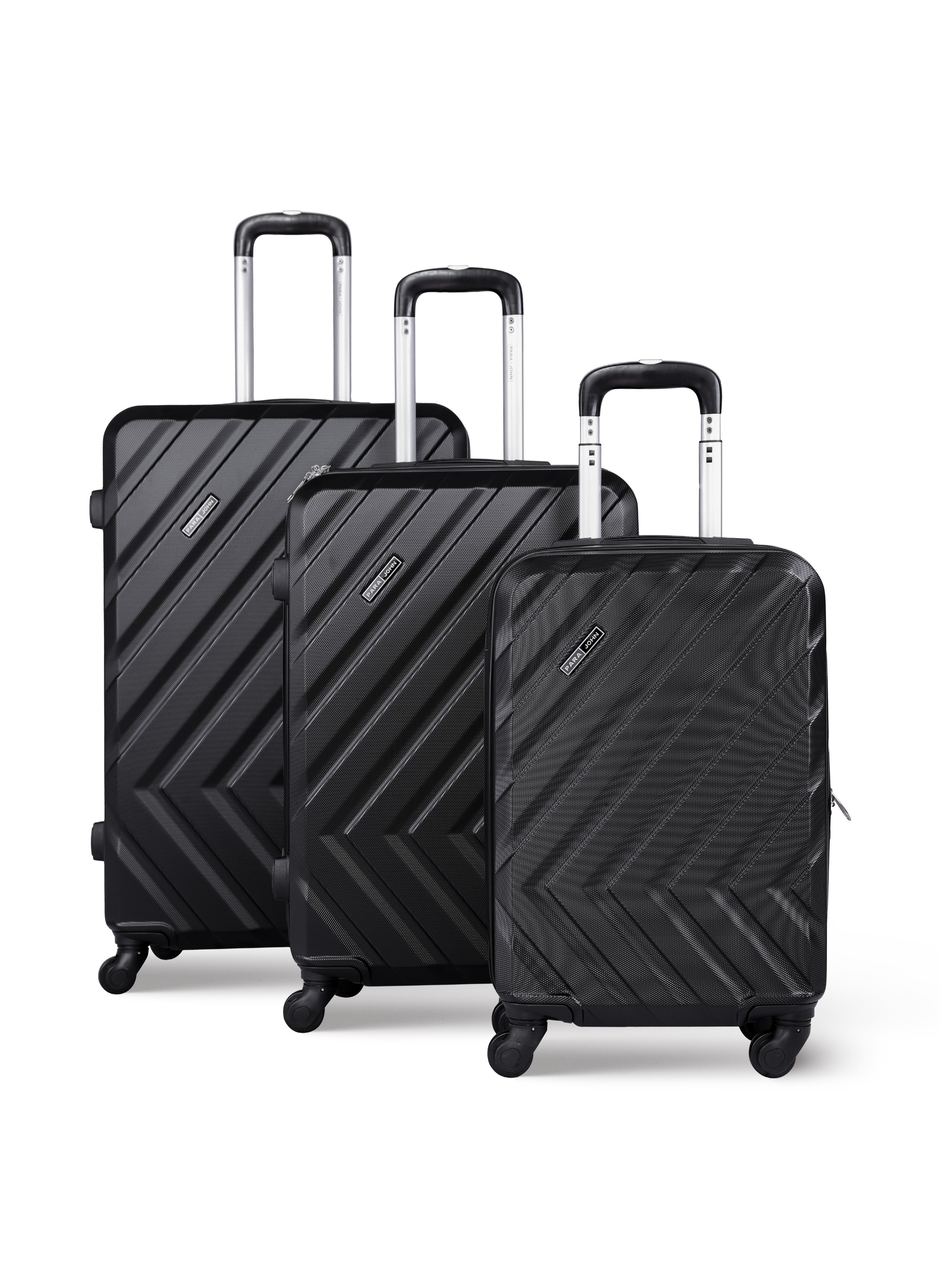 3 Piece Hardside Luggage Trolley Set Black 