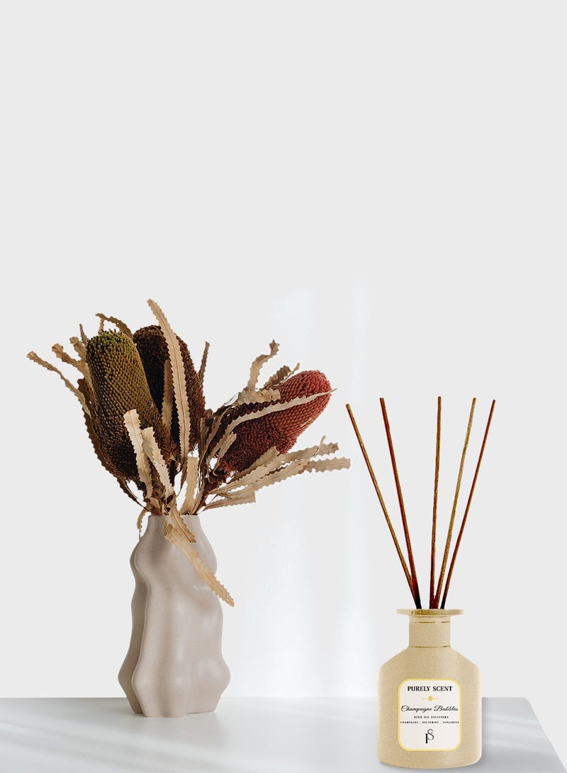 PURELY SCENT Champagne Bubbles Reed Diffuser – Large 200ML Luxury Scented Oil Diffuser – Long Lasting Home Fragrance with Essential Oils – Sparkling Champagne Citrus Diffuser – Elegant Decor & Gift Idea - Image 2